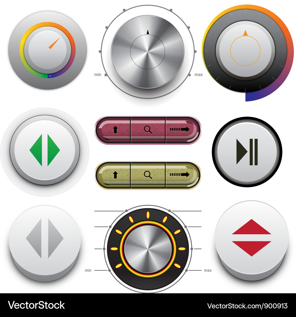 Buttons set for web and mobile Vector Image
