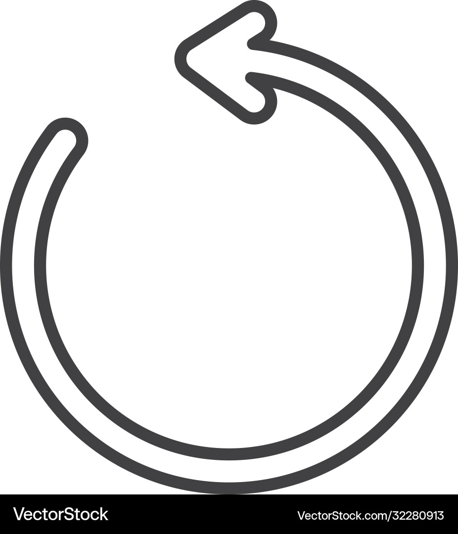 Circular arrow icon line style vector image