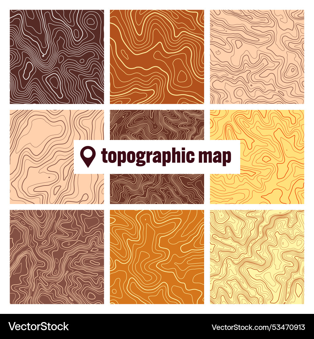 Colorful topographic map with contour lines Colorful topographic map with contour lines vector image