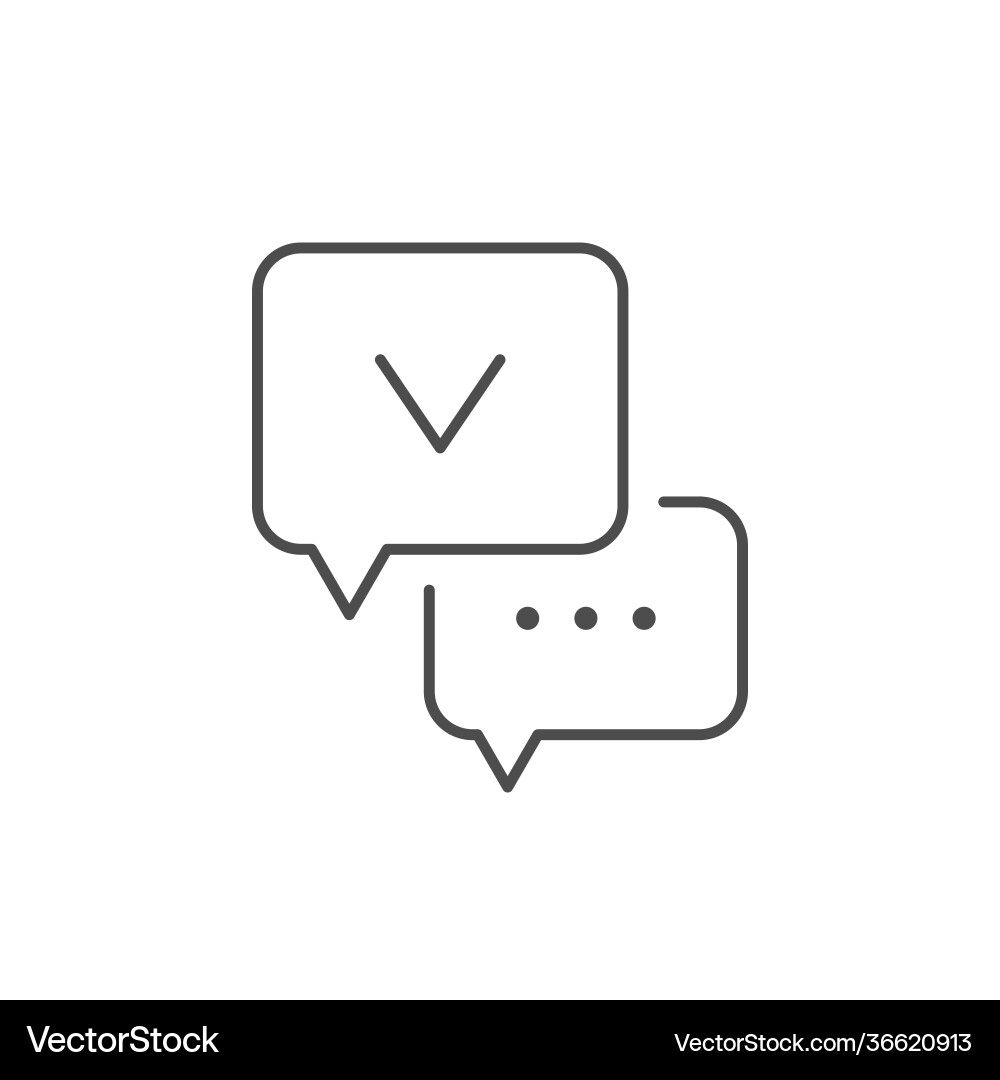 Discussion or dialog line outline icon Vector Image