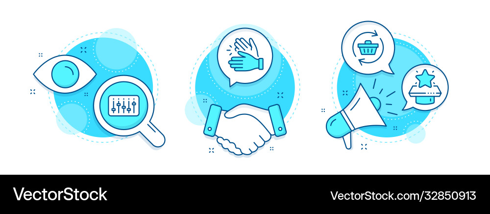 Dj controller clapping hands and refresh cart Vector Image