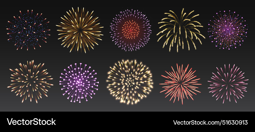 Dynamic Fireworks Display vector image