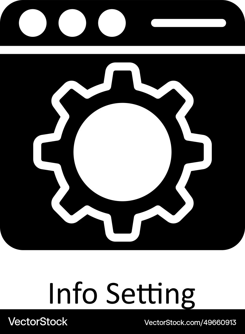 Info setting solid icon design Vector Image