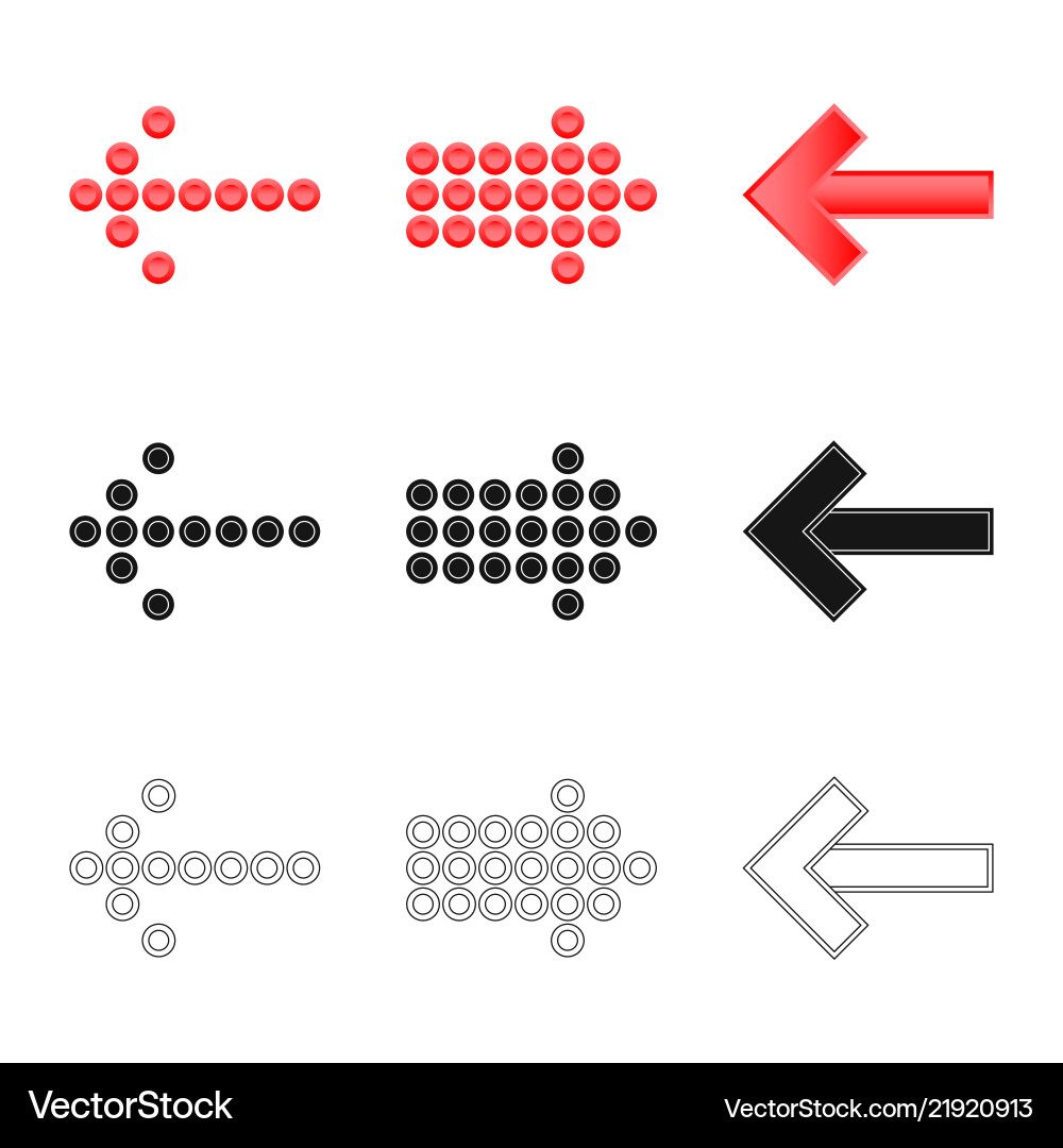 Isolated object of element and arrow sign set vector image