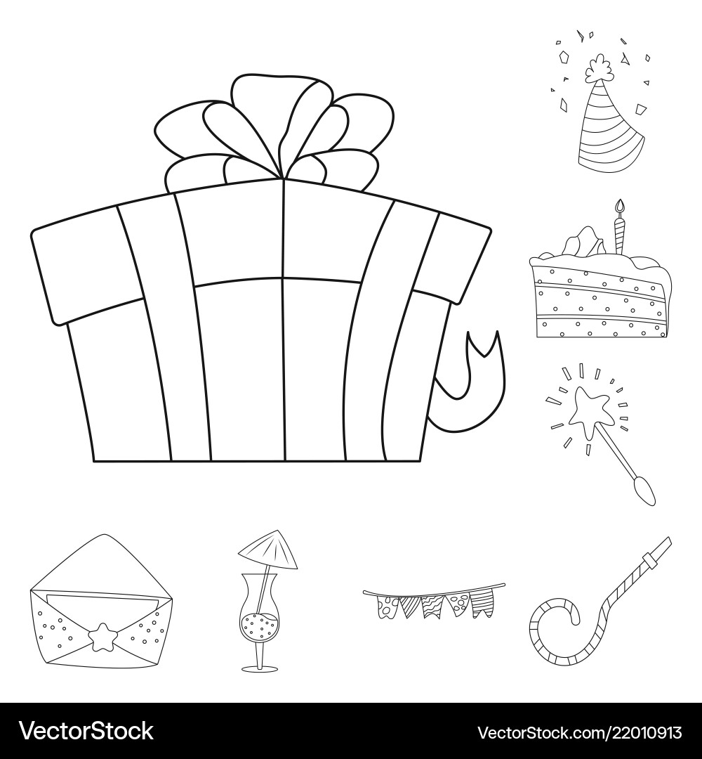 Isolated object of party and birthday sign set Vector Image