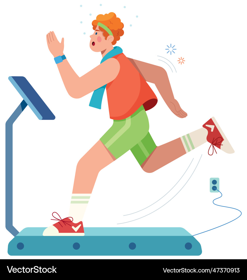 Man running on treadmill Man running on treadmill vector image