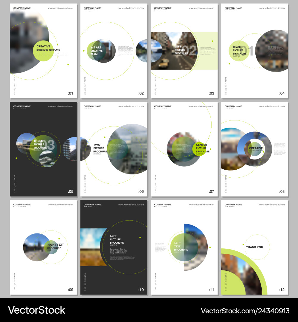 Minimal brochure templates with circle elements Minimal brochure templates with circle elements vector image
