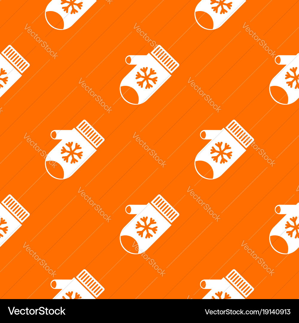 Mitten with snowflake pattern seamless vector image