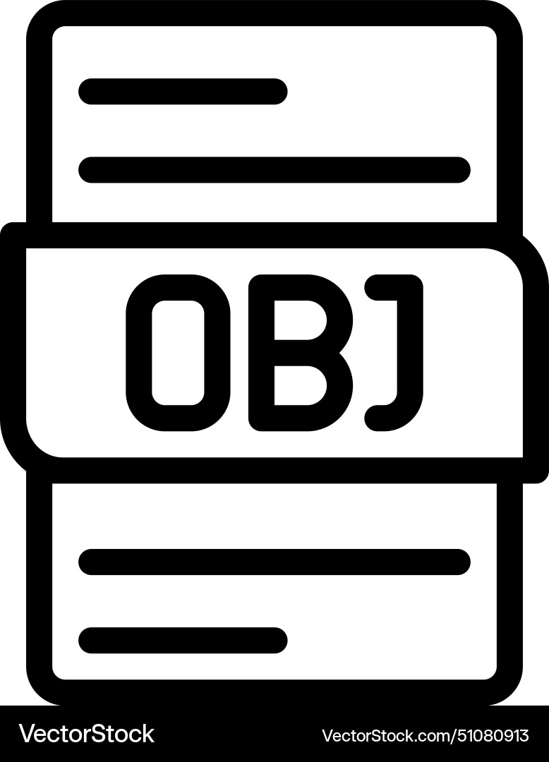 Obj file type icons document format design vector image