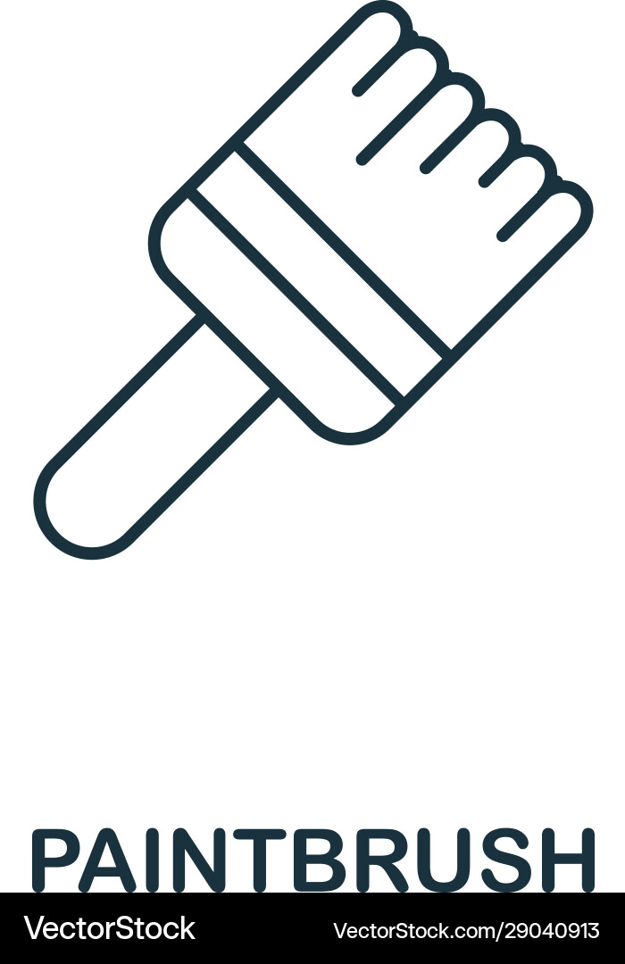 Paintbrush line icon thin style element from Paintbrush line icon thin style element from Vector Image