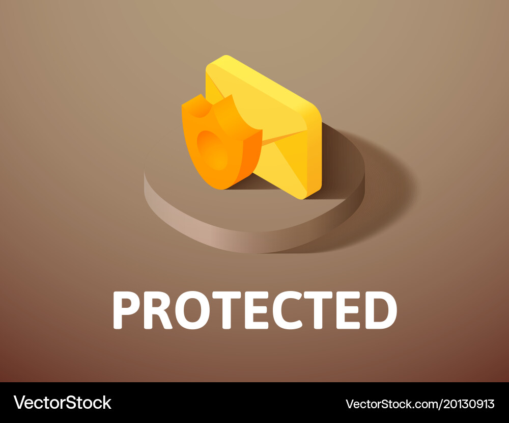 Protected isometric icon isolated on color Vector Image