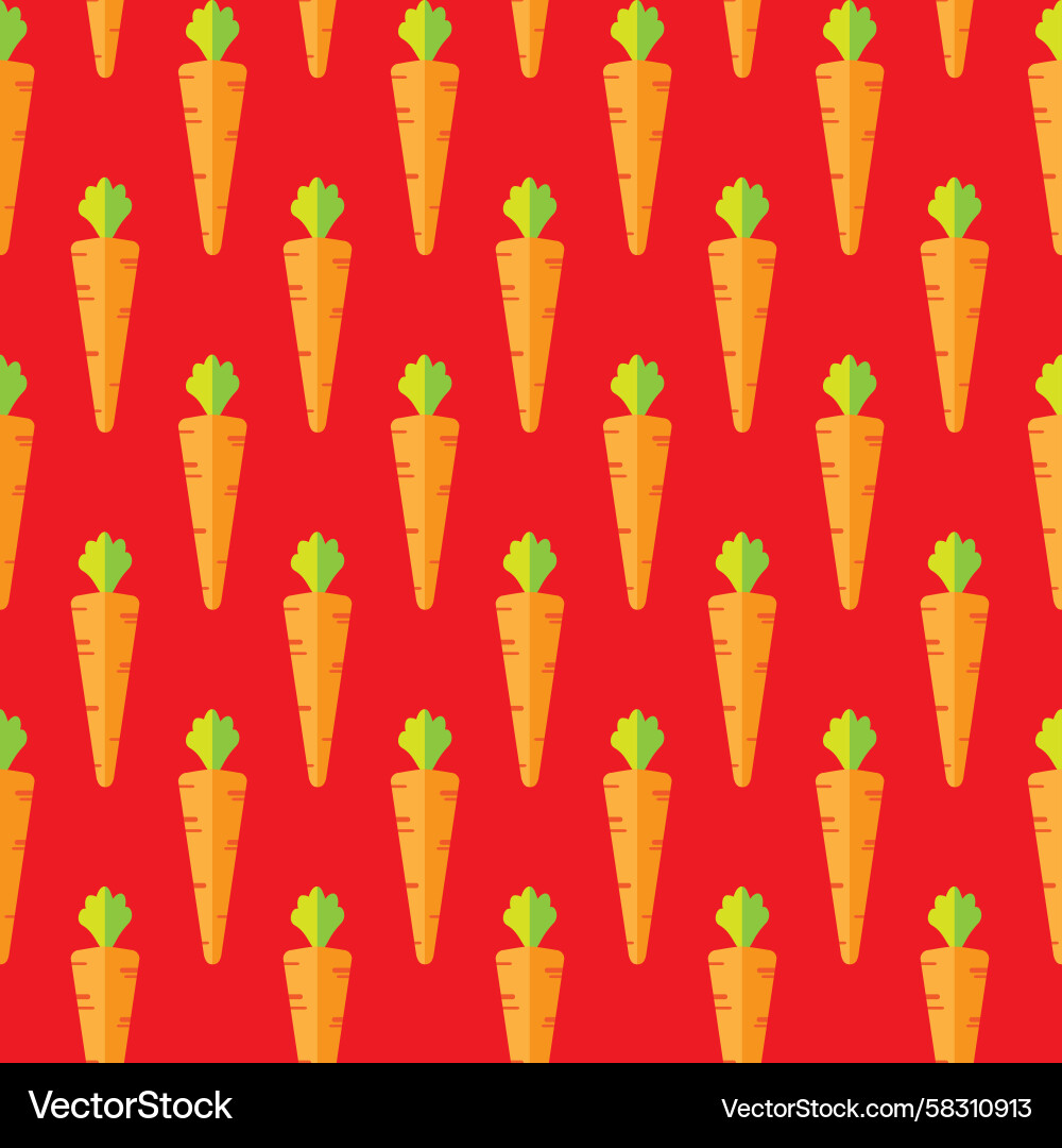 Red Carrot Pattern - Seamless Vector Image