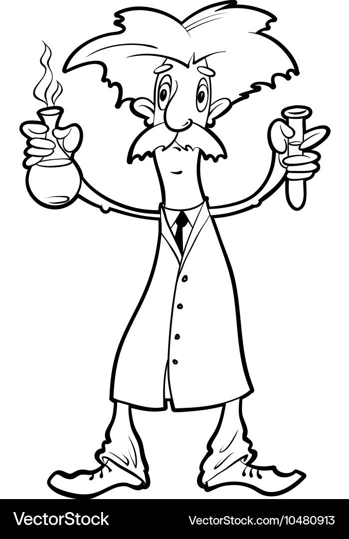 Scientist with flasks vector image