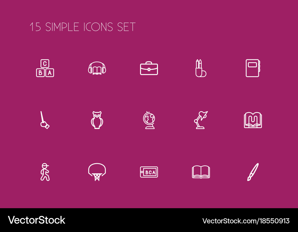 Set of 15 editable teach outline icons includes vector image