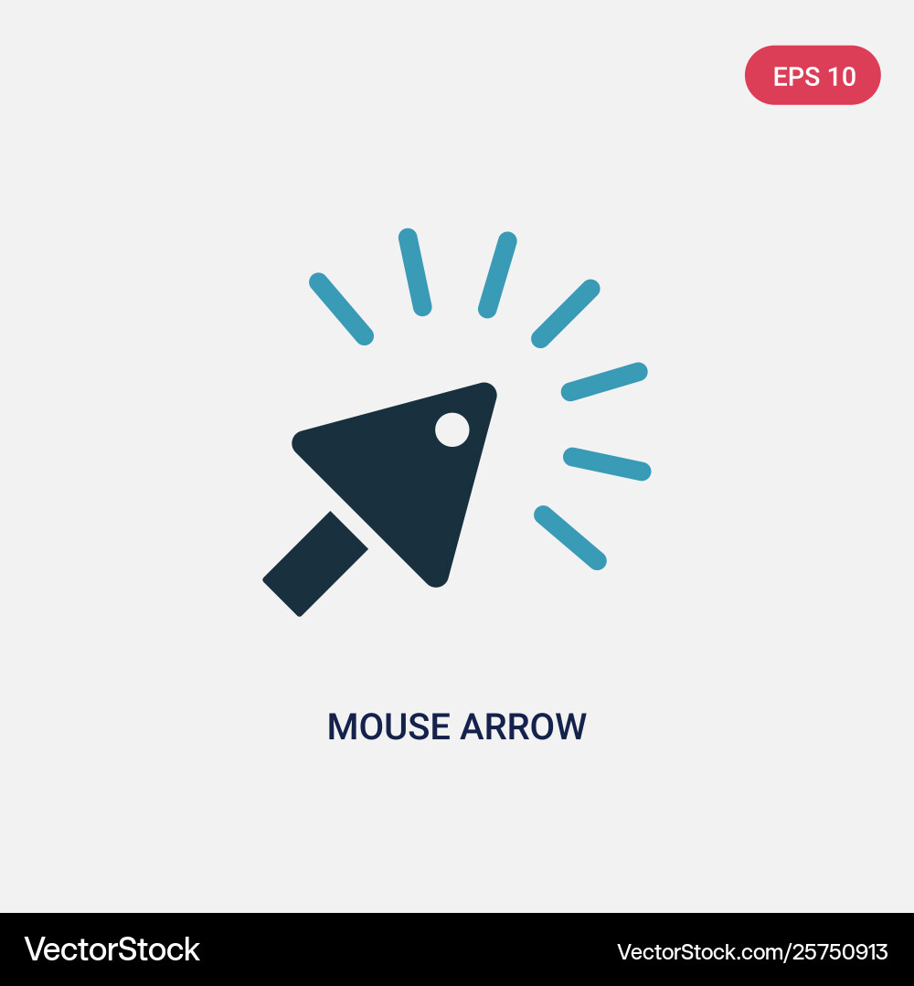 Two color mouse arrow icon from user interface vector image