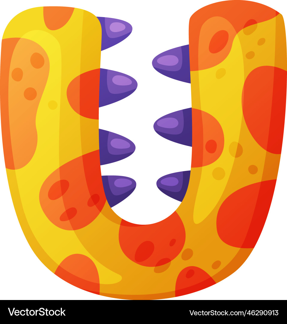 U vowel letter dino font dinosaur alphabet cute U vowel letter dino font dinosaur alphabet cute vektorbild