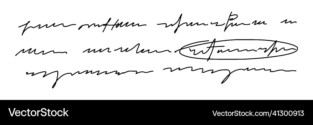 Unreadable text written with a pen an excerpt Vector Image