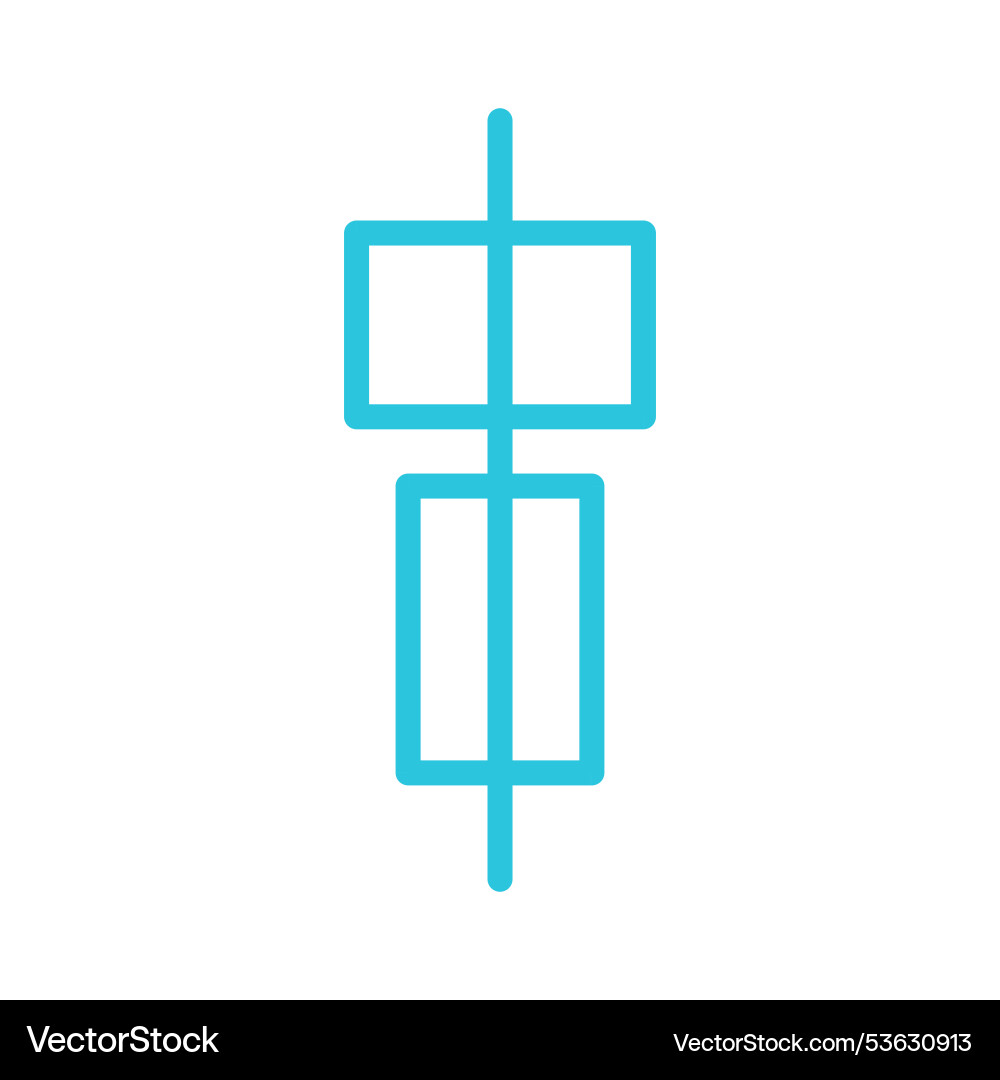 Vertical objects align icon isolated on white Vector Image