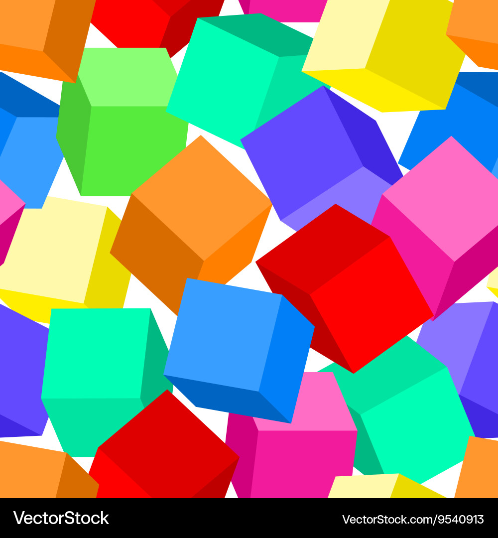 Vibrant 3D Block Pattern vector image
