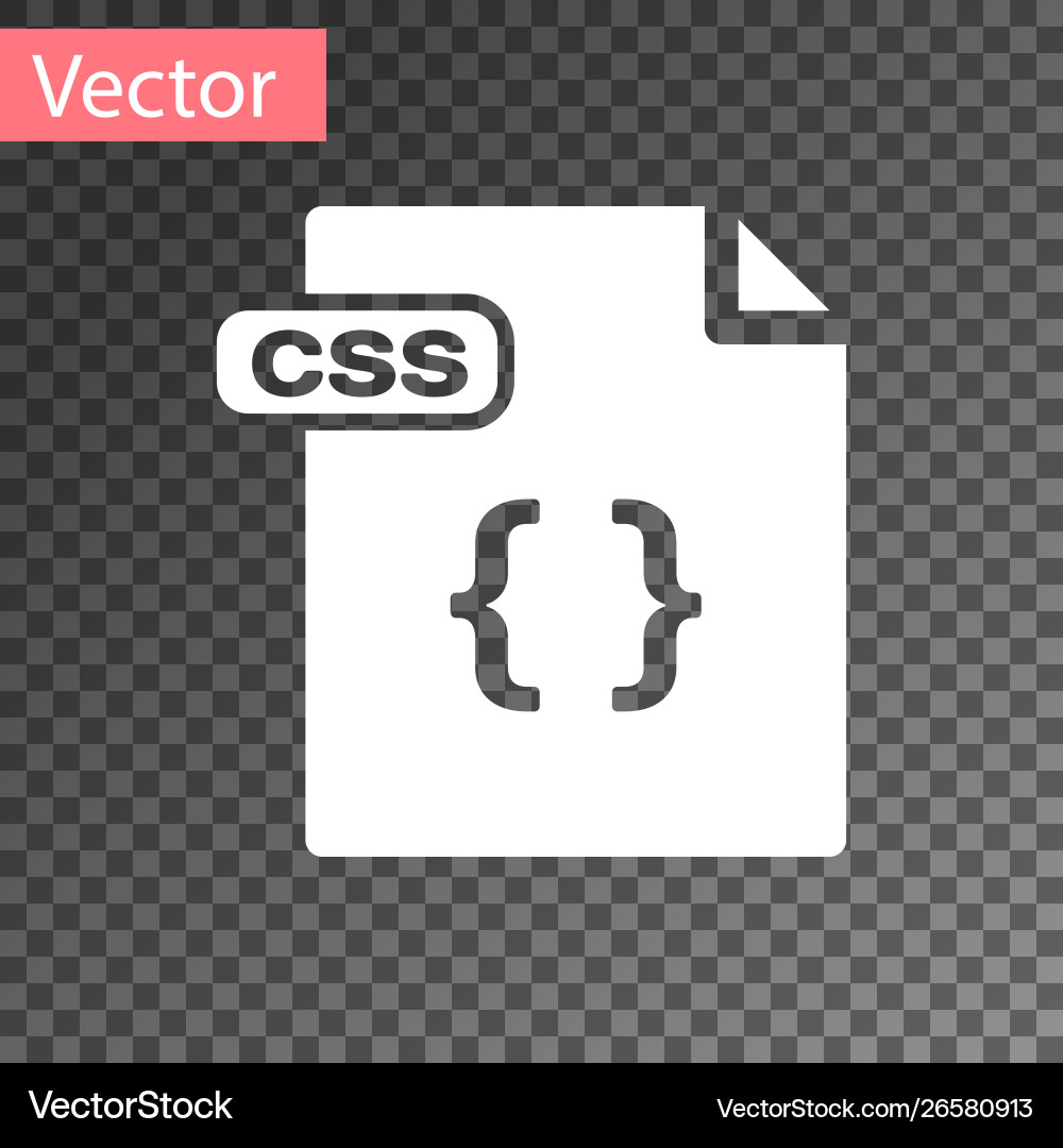 White css file document download button icon White css file document download button icon vector image