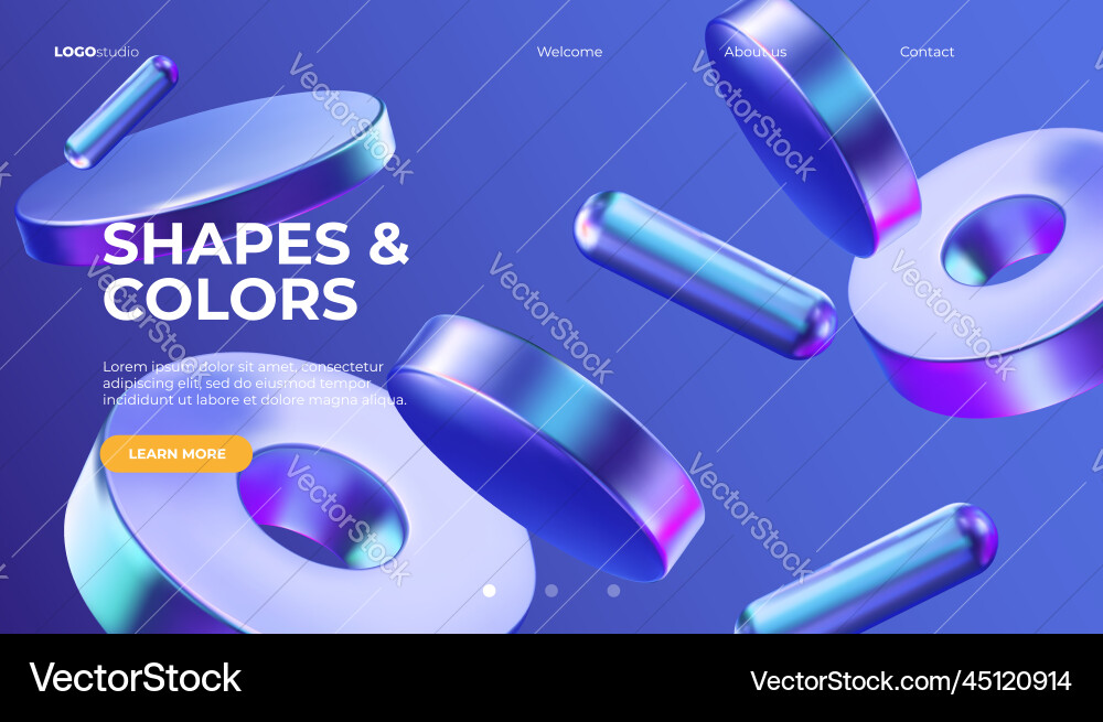 3d background with gradient geometric shapes 3d background with gradient geometric shapes vector image