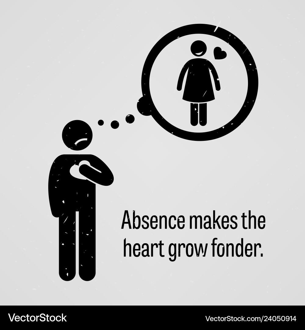 Absence makes the heart grow fonder Absence makes the heart grow fonder vector image