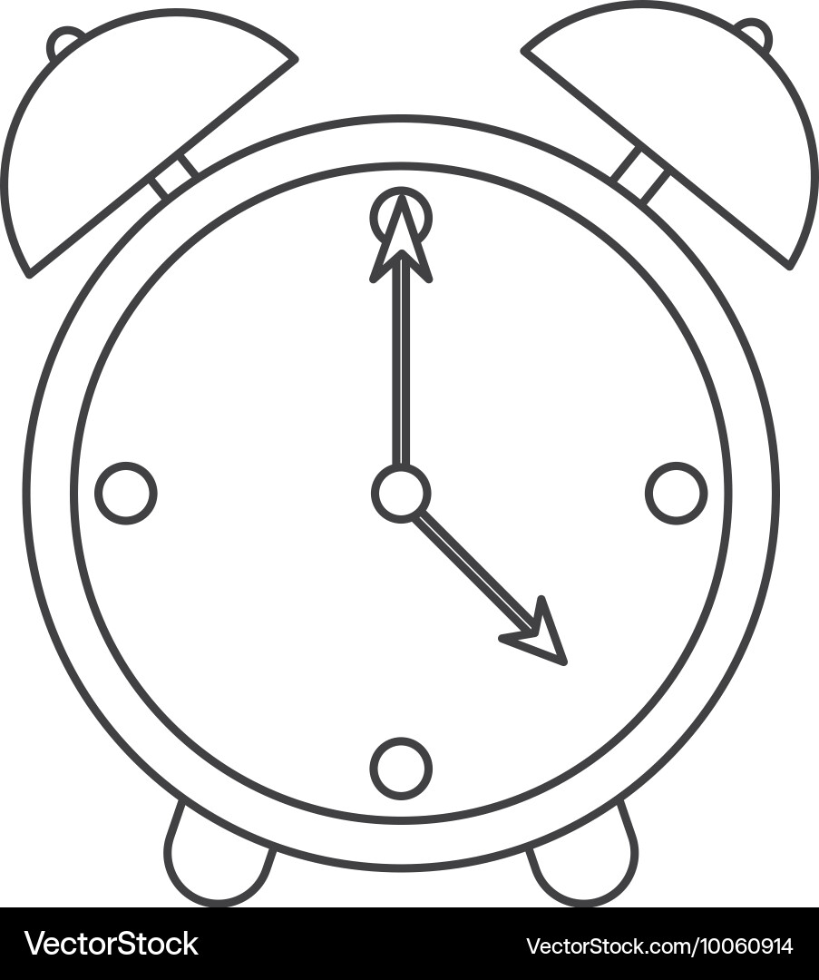 Analog alarm clock icon vector image