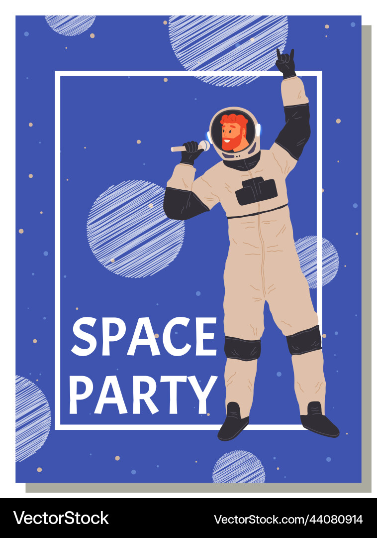 Astronaut travels in intergalactic space man Vector Image