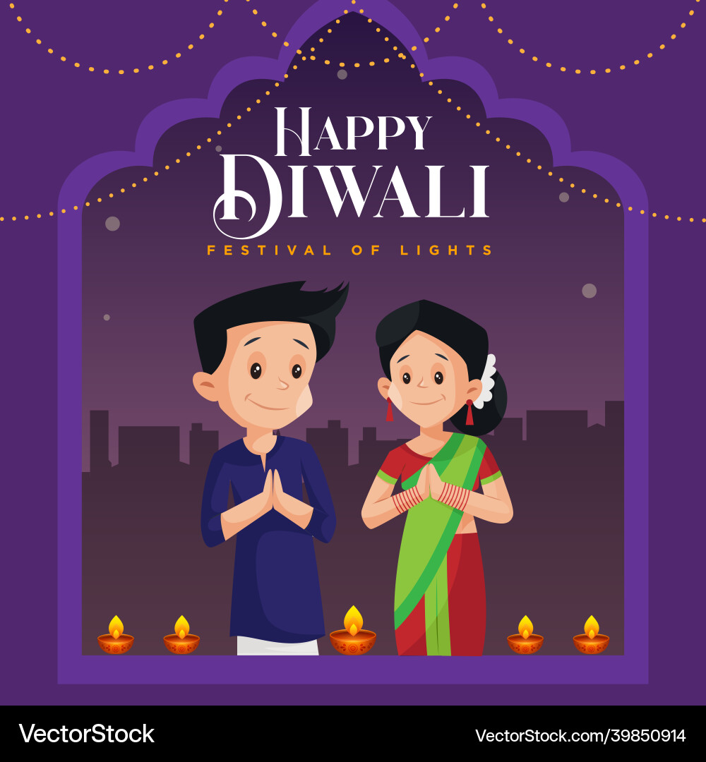 Banner design of happy diwali vector image