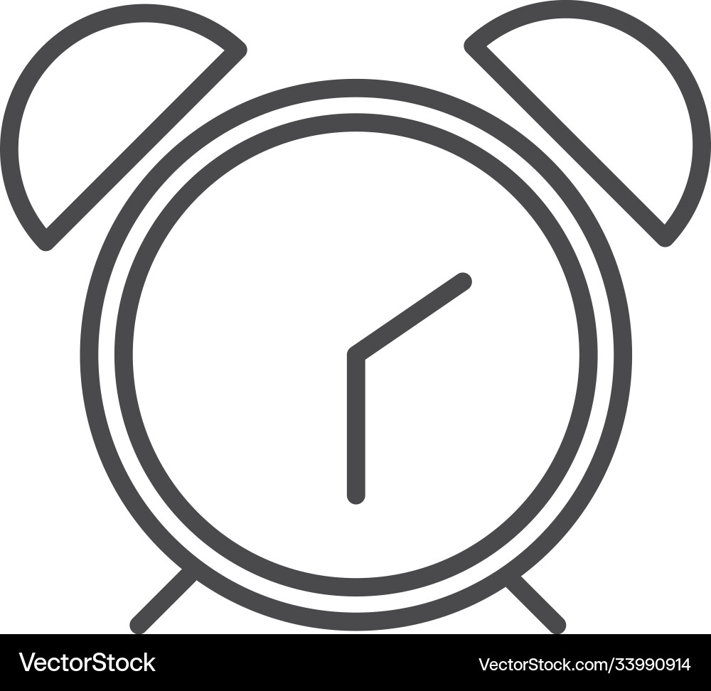 Clock alarm time instrument linear icon style Vector Image