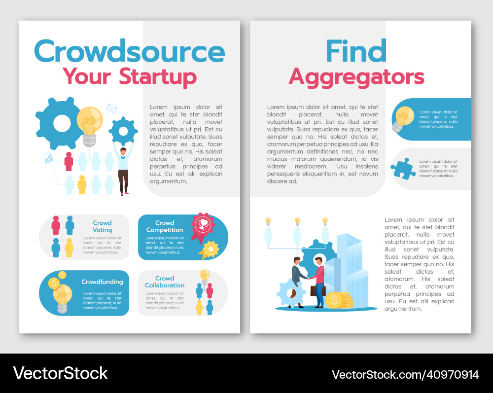 Crowdsource your startup brochure template find Crowdsource your startup brochure template find Vector Image