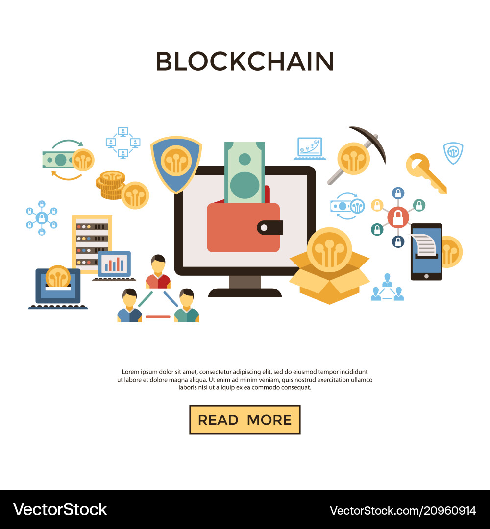 Digital line icons set blockchain pack Digital line icons set blockchain pack vector image