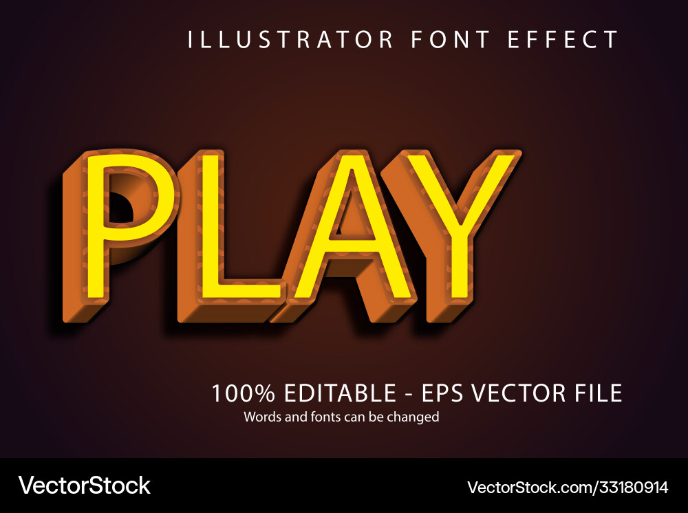 Editable text style effect typography template vector image