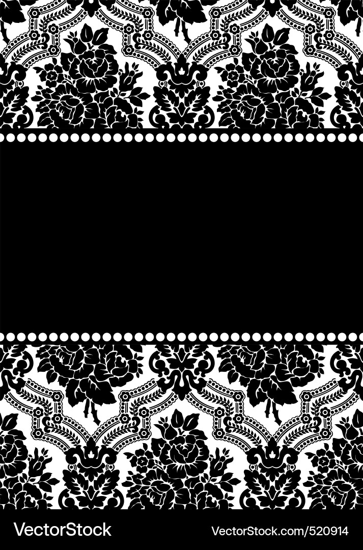 Elegant Black Damask Frame vector image