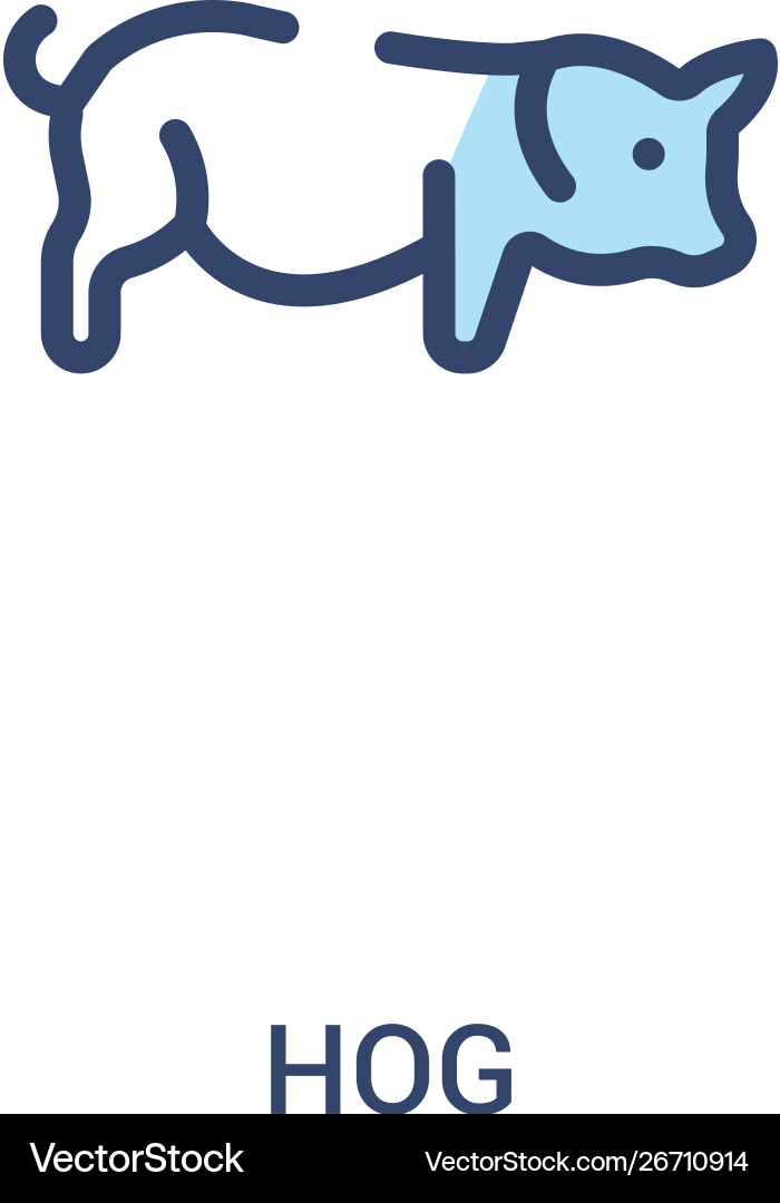 Hog concept 2 colored icon simple line element Vector Image