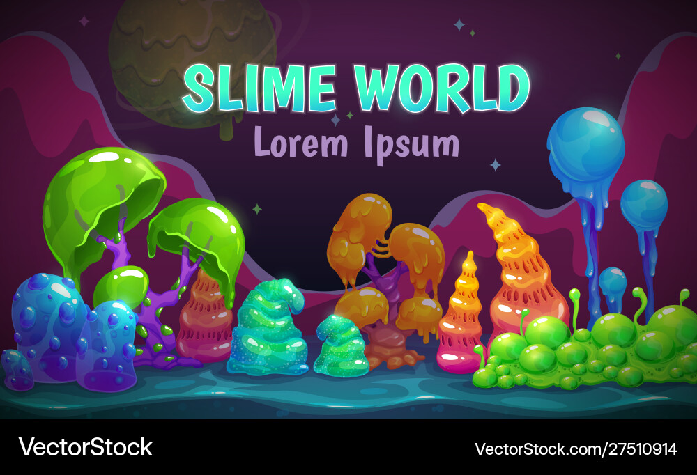 Jelly forest concept magic slime world fantasy Jelly forest concept magic slime world fantasy vector image