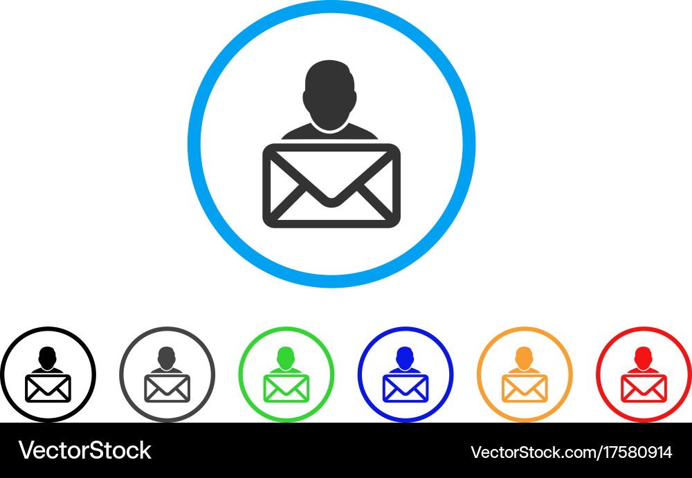 Mail recipient rounded icon Vector Image