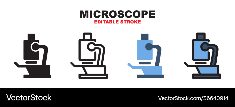 Microscope icon set with different styles Microscope icon set with different styles vector image
