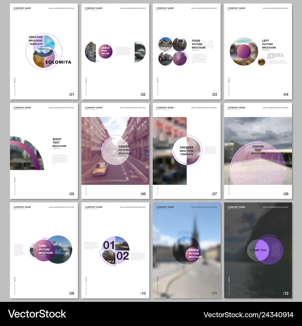 Minimal brochure templates with circles round Minimal brochure templates with circles round vector image