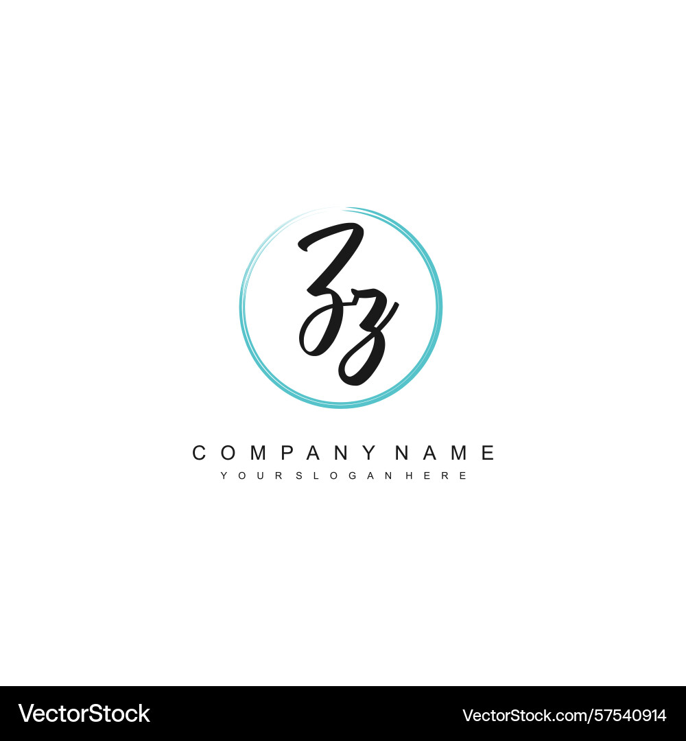 Minimal signature logo design with zz initials Vector Image