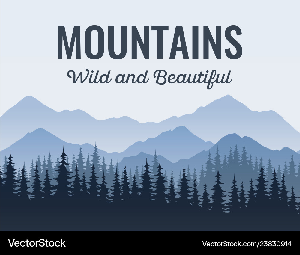 Mountain Landscape Poster Royalty Free Vector Image