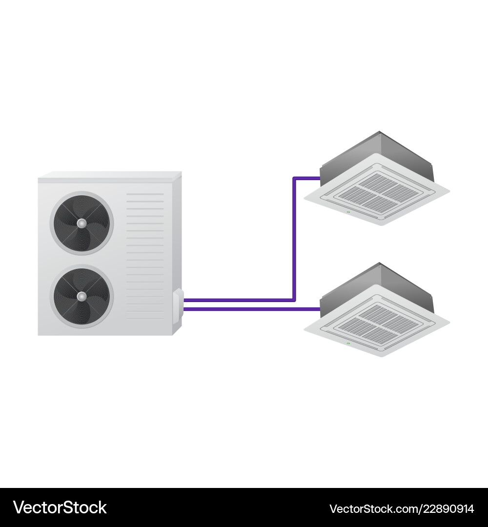 Multi split air conditioning system Multi split air conditioning system Vector Image