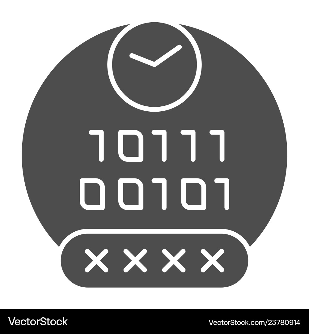 Password solid icon pin code Password solid icon pin code vector image