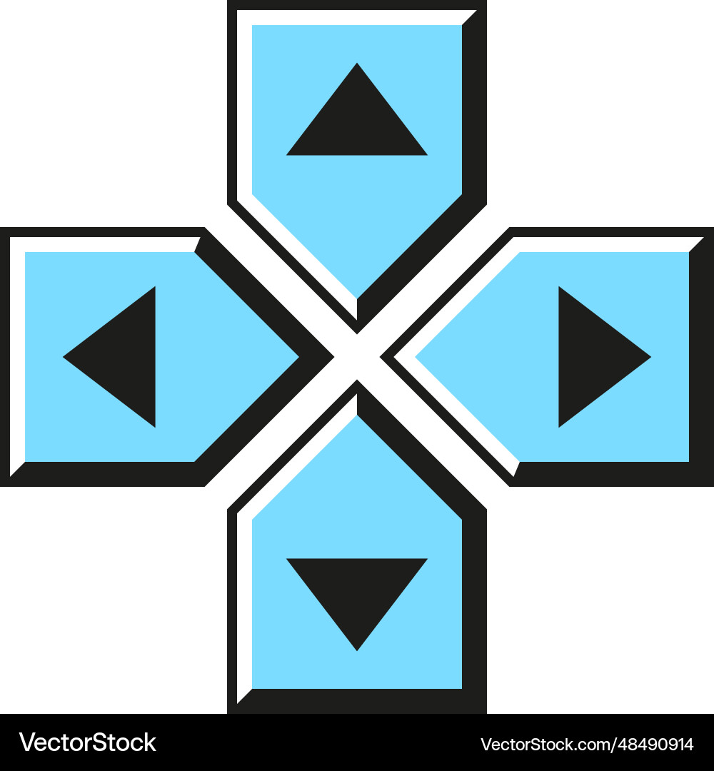 Retro arrows buttons blue navigation interface vector image