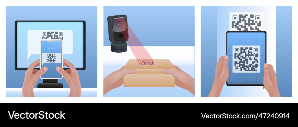 Scanning codes square compositions Scanning codes square compositions Vector Image