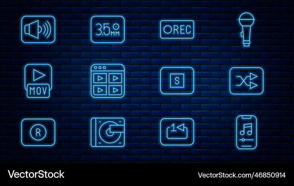 Set line music player arrow shuffle record Set line music player arrow shuffle record vector image