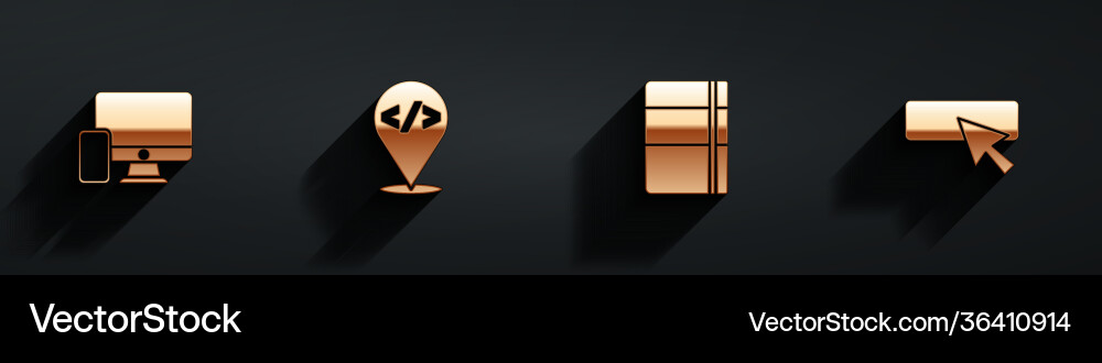 Set monitor and mobile front end development Set monitor and mobile front end development vector image