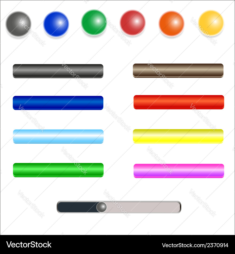 Set of colored web buttons Vector Image
