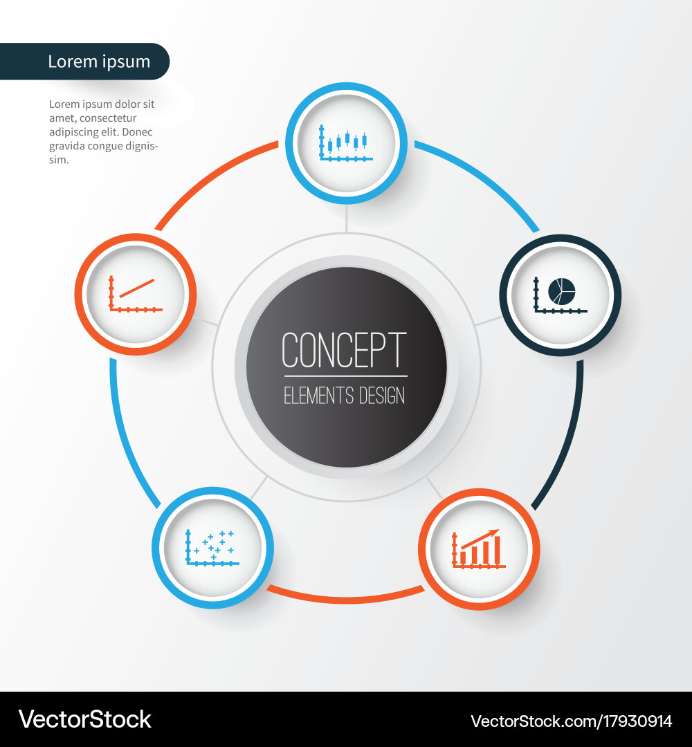 Set of graphs diagrams and statistics icons Vector Image