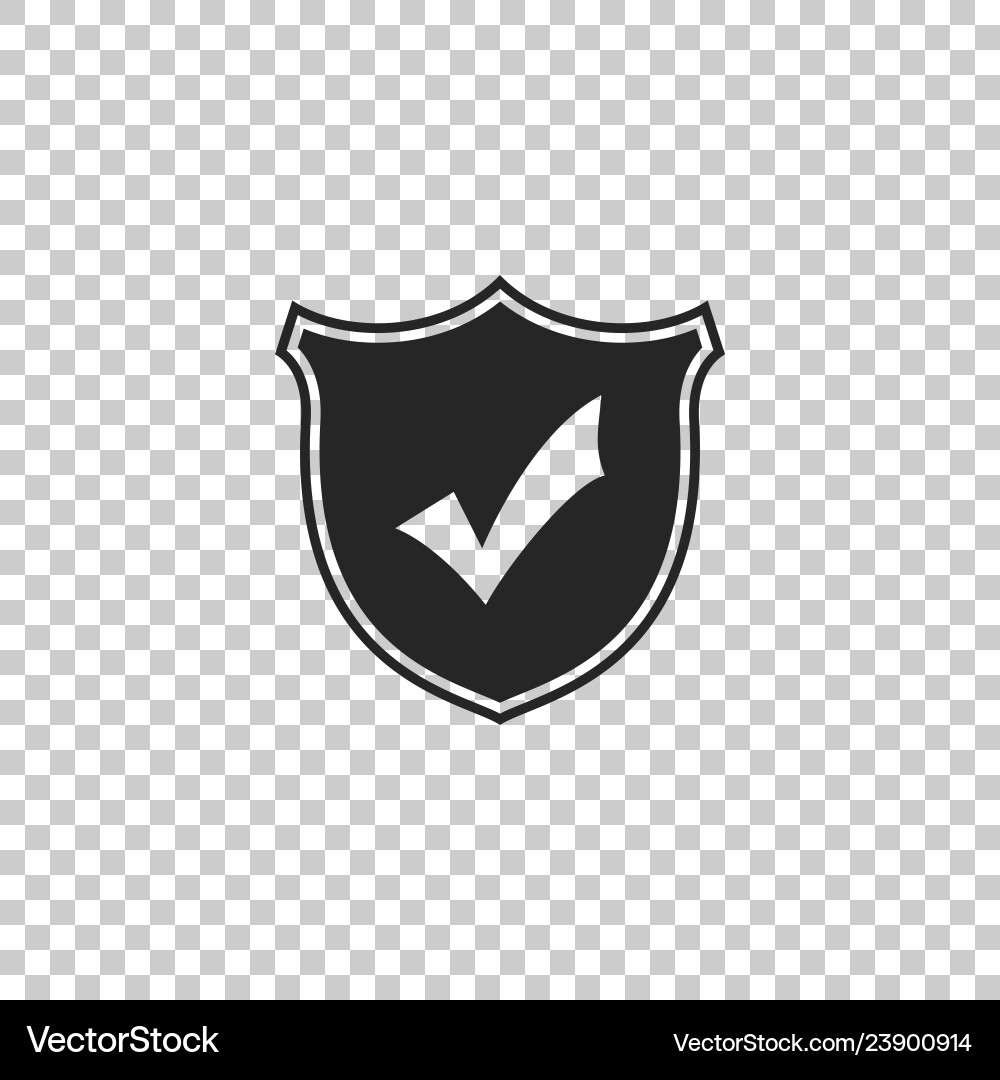 Shield with check mark icon isolated Shield with check mark icon isolated vector image